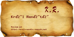 Král Renátó névjegykártya