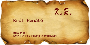 Král Renátó névjegykártya